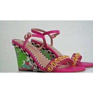 Betset Johnson 4 Inch Heal Wedge Animal Print And Shiny